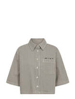 IVY Copenhagen - Ivy-Uta Oversize Shirt Wash Black S - Džinsiniai marškiniai - Marga / raštuota