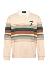 7 DAYS Active - Polo Stripes Long Sleeve - Sportiniai polo marškinėliai ilgomis rankovėmis - Smėlio