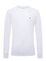 Gant - Slim Pique Ls T-Shirt - Apvalios apykaklės megztinis - Balta