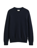 Gant - Supima Cotton C-Neck - Apvalios apykaklės megztinis - Tamsiai mėlyna