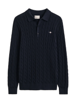 Gant - Classic Cable Knit Sweater - Polo marškinėliai ilgomis rankovėmis - Tamsiai mėlyna
