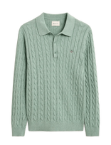 Gant - Classic Cable Knit Sweater - Polo marškinėliai ilgomis rankovėmis - Žalia