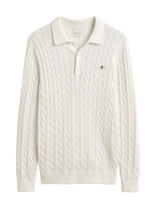 Gant - Classic Cable Knit Sweater - Polo marškinėliai ilgomis rankovėmis - Kreminė spalva