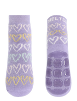 Melton - Doodle Heart Socks - Anti-Slip - Neslystančios kojinės - Violetinė