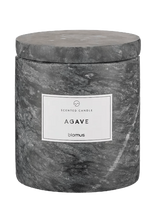 Blomus - Scented Travertine Candle - 9 Cm, Ø 8 Cm - Frabli - Magnet - Kvapni žvakė - Pilka