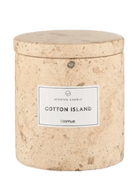 Blomus - Scented Travertine Candle - 9 Cm, Ø 8 Cm - Frabli - Travertine - Kvapni žvakė - Smėlio