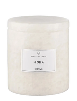Blomus - Scented Travertine Candle - 9 Cm, Ø 8 Cm - Frabli - Moonbeam - Kvapni žvakė - Kreminė spalva