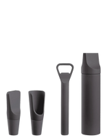 Blomus - Set Of 4 Wine Accessories - 2,5 X 15 X 20 Cm - Ilo - Magnet - Butelių atidarytuvai ir vyno kamščiai - Juoda