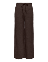 ONLY - Onlerikka Hw Wide Crinkle Pant Pnt - Plačios kelnės - Ruda