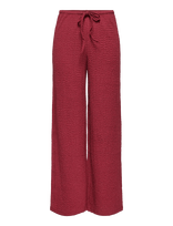 ONLY - Onlerikka Hw Wide Crinkle Pant Pnt - Plačios kelnės - Raudona