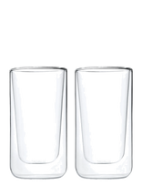 Blomus - Set Of 2 Insulated Latte Macchiato Glasses - 0,32 L - Nero - Clear Glass - Stiklinė vandeniui - Nude