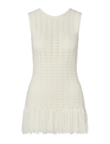 Malina - Amal Knitted Fringe Top - Marškinėliai be rankovių - Balta