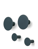 Blomus - Set Of 4 Wall Hooks - Ø 8,5 Cm / Ø 5 Cm - Ponto - Gunmetal - Kabliukai - Mėlyna
