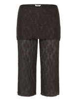 Monki - Lace Capri Pants - Kapri kelnės - Ruda