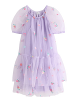 Lindex - Short-Sleeved Dress With Flounces - Suknelė trumpomis rankovėmis kūdikiui - Violetinė