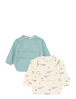 Fabelab - Sleeve Bib 2-Pack - Little Flyers A - Kombinezonas ilgomis rankovėmis - Kreminė spalva