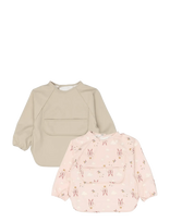 Fabelab - Sleeve Bib 2-Pack - Little Flyers A - Kombinezonas ilgomis rankovėmis - Smėlio