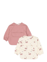 Fabelab - Sleeve Bib 2-Pack - Little Flyers A - Kombinezonas ilgomis rankovėmis - Rožinė