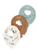 Fabelab - Bandana Bib 3-Pack - Air Plane Blue - Seilinukas - Marga / raštuota
