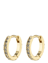 Pilgrim - Ebna Mini Crystal Huggie Hoops Gold-Plated - Auskarai - Aukso