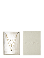 Pilgrim - Penina Gift Set, Necklace & Earstuds, Gold-Plated - Grandinėlė - Aukso