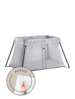 BabyBjörn - Babybjörn Travel Cot Light, Silver + Fitted Sheet - Kelioninė lova - Sidabro