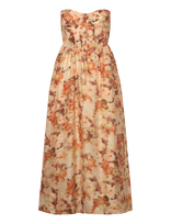 Bardot - Lola Printed Midi Dress - Iki kelių ir midi suknelės - Oranžinė