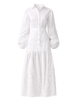 Ella&il - Penelope Embroidery Dress - Ilga suknelė - Balta