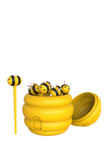 Winkee - Bee Food Pick Set & Bee Hive Container - Figūros ir skulptūros - Geltona