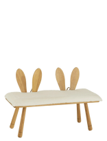 J-Line - Chair Child Ear Bunny 2 People Wood Natural - Taburetės ir suolai