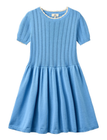 Copenhagen Colors - Knitted Pointelle Dress - Suknelė trumpomis rankovėmis - Mėlyna