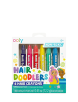 Ooly - Hair Paint 6 Pcs - Hair Doodlers - Veido dažai - Marga / raštuota
