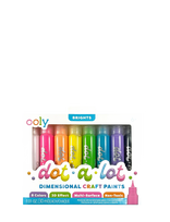 Ooly - 3D Effect Craft Paint 8 Pcs - Dot-A-Lot Bright - Piešimo priemonės - Rožinė