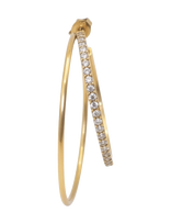 Jane Koenig - Double Olympia Hoop With Stone - Auskarai - Aukso