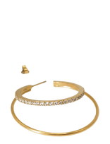 Jane Koenig - Double Olympia Hoop With Stone - Auskarai - Aukso