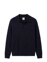 Calvin Klein - Ls Cotton Stitch Polo Sweater 9G - Polo marškinėliai ilgomis rankovėmis - Juoda