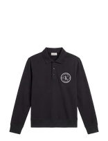 Calvin Klein Jeans - Ls 350Terry Eu Graphic Polo Swea - Marškinėliai ilgomis rankovėmis - Juoda