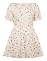 By Ti Mo - Poplin Decorated Dress - Trumpa suknelė - Balta