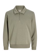 Jack & Jones - Jjbradley Sweat Zip Polo - Polo marškinėliai ilgomis rankovėmis - Chaki spalva
