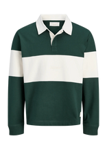 Jack & Jones - Jorfrederiksberg Blocking Sweat Polo Sn - Polo marškinėliai ilgomis rankovėmis - Žalia