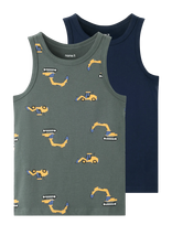 Name It - Nmmtank Top 2P Excavator Noos - Laisvalaikio marškinėliai - Chaki spalva