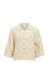 Object - Objkaisa Flora 3/4 Lo Knit Cardigan Noos - Megztinis - Kreminė spalva
