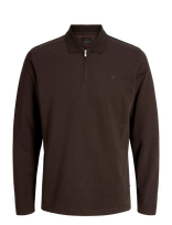 Jack & Jones - Jprblaethan Ls Zip Polo - Marškinėliai ilgomis rankovėmis - Ruda