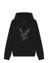 Lyle & Scott - Pixelated Eagle Print Hoodie - Džemperis - Juoda