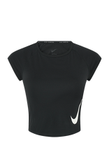 Nike - Nike Tempo Swoosh Run Top - Sportinė palaidinė trumpomis rankovėmis - Juoda