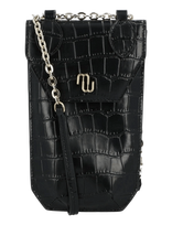 Maje - Croco Embossed Leather Phone Holder - Rankinė per petį - Juoda