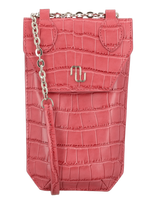Maje - Croco Embossed Leather Phone Holder - Rankinė per petį - Rožinė