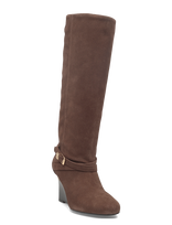 GANNI - Kat Slim Slouchy Boot Recycled Suede Pelinova - Ilgaauliai batai - Ruda
