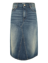 GANNI - Heavy Washed Denim Midi Skirt - Džinsinis sijonas - Mėlyna