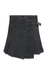 GANNI - Fluffy Denim Wrap Mini Skirt - Džinsinis sijonas - Juoda